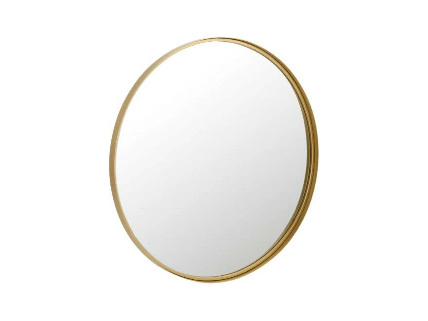 Miroir Mural Rond Design "Bord Métal" 80cm Or