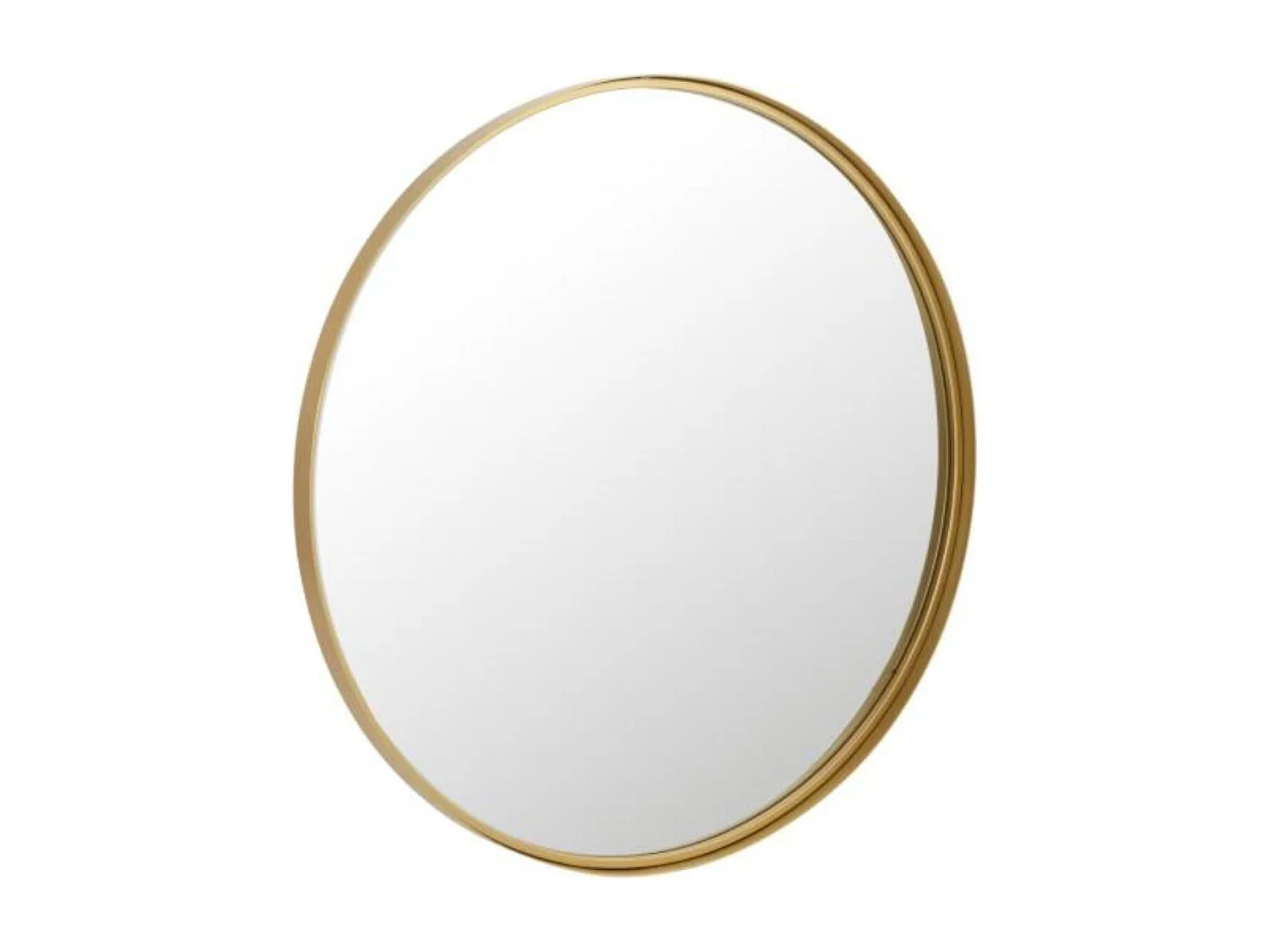 Miroir Mural Rond Design "Bord Métal" 80cm Or