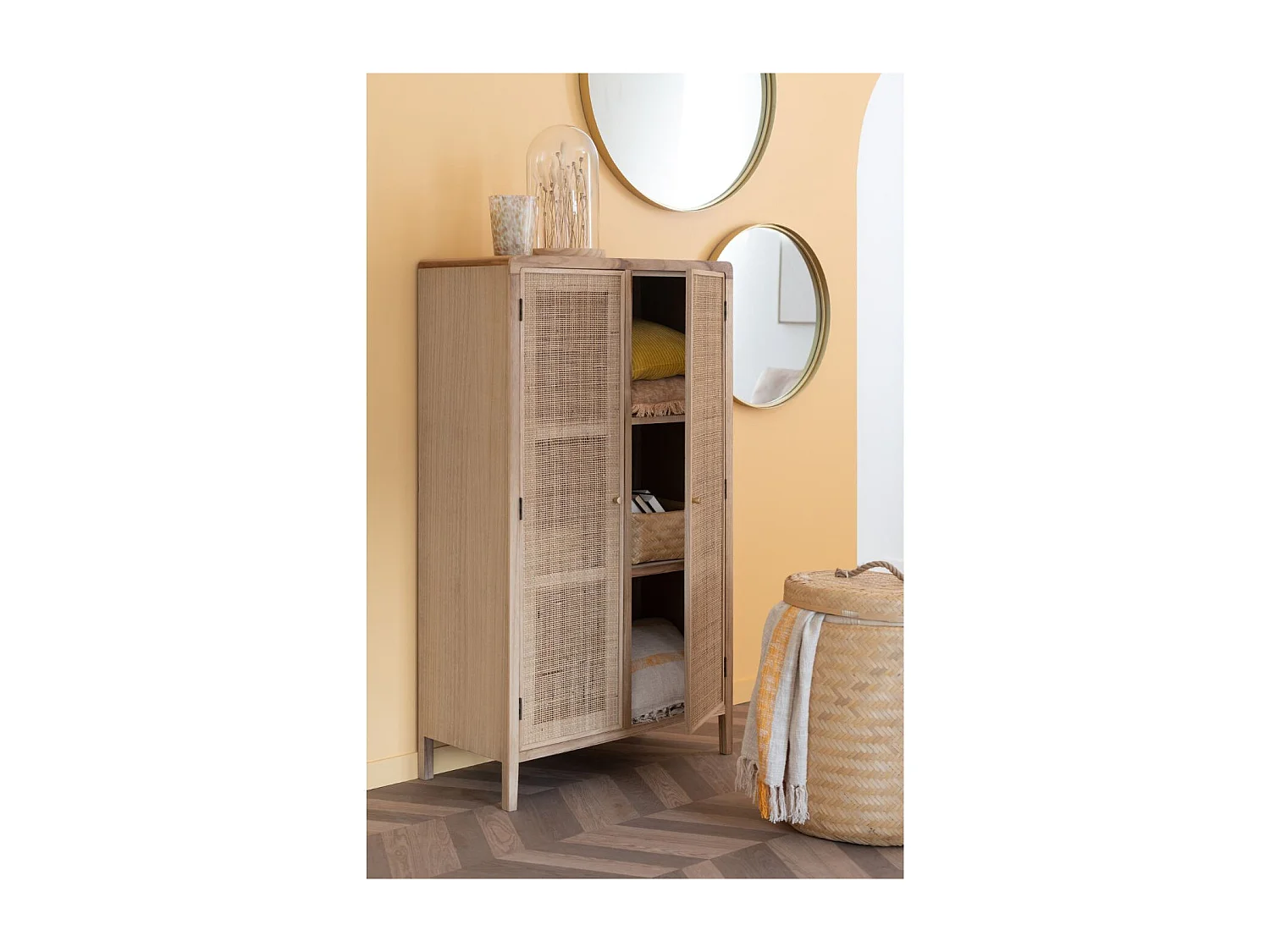 Miroir Mural Rond Design "Bord Métal" 80cm Or