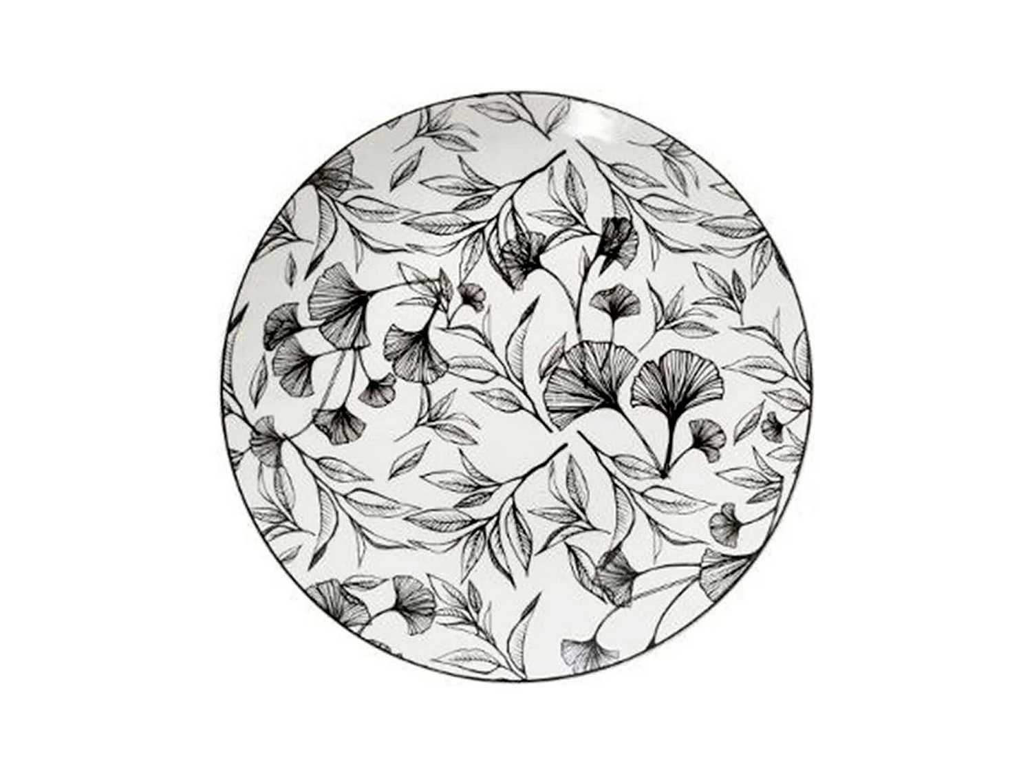 Lot de 6 Assiettes à Dessert "Black Floral" 20cm Noir