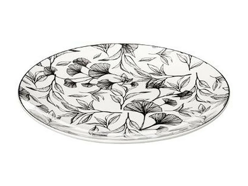 Lot de 6 Assiettes à Dessert "Black Floral" 20cm Noir