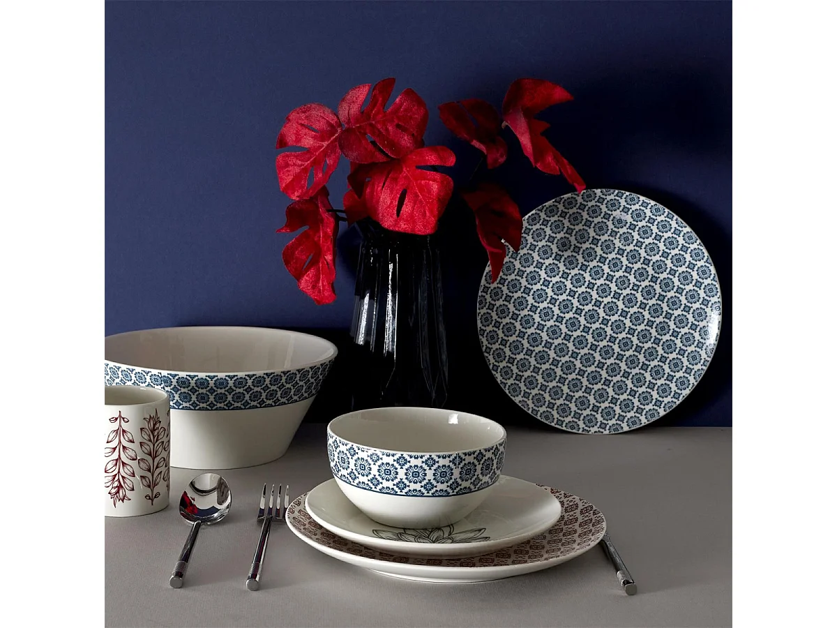 Lot de 6 Assiettes à Dessert "Cottage" 20cm Rouge