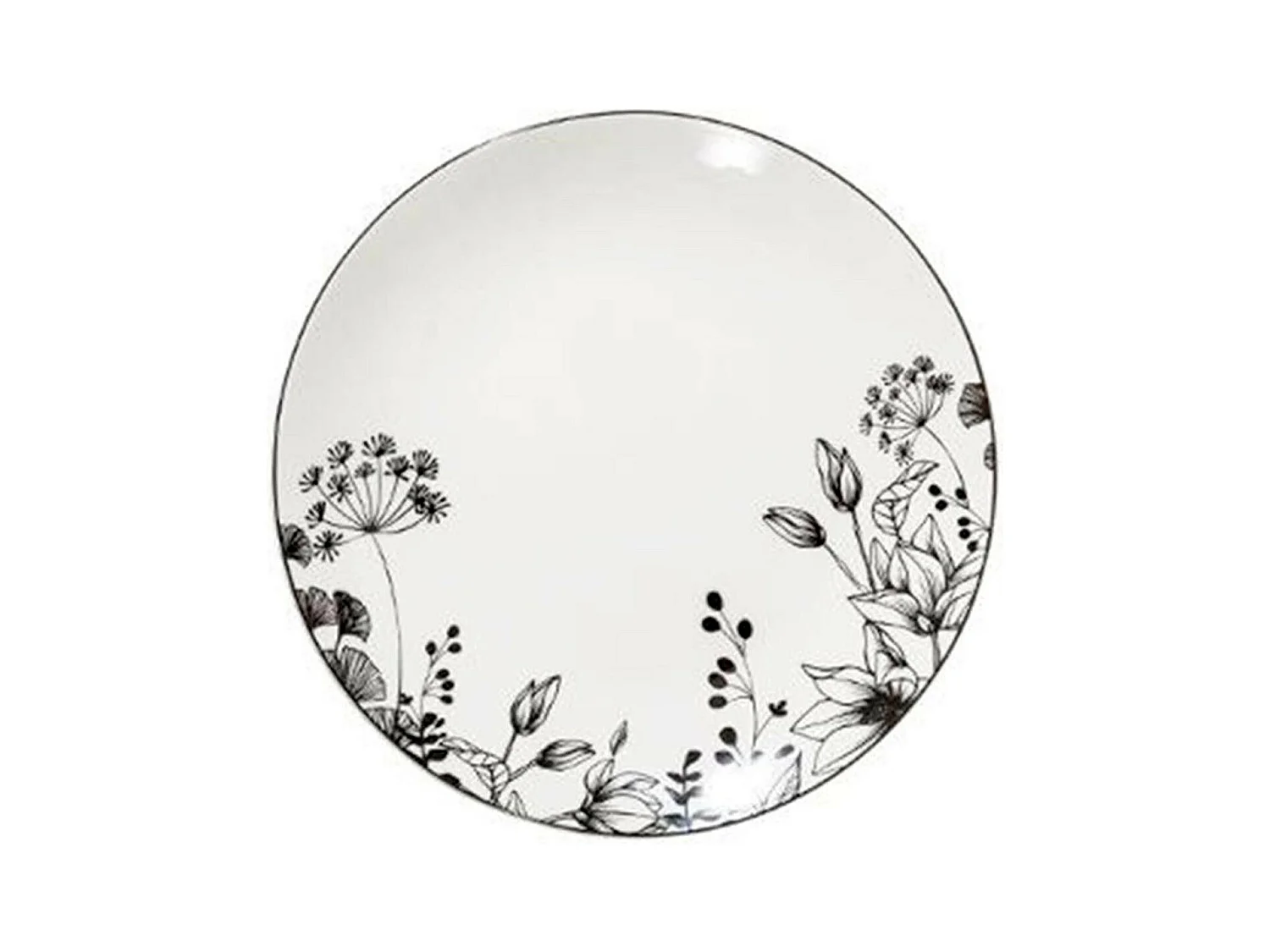 Lot de 6 Assiettes à Dessert "White Floral" 20cm Blanc