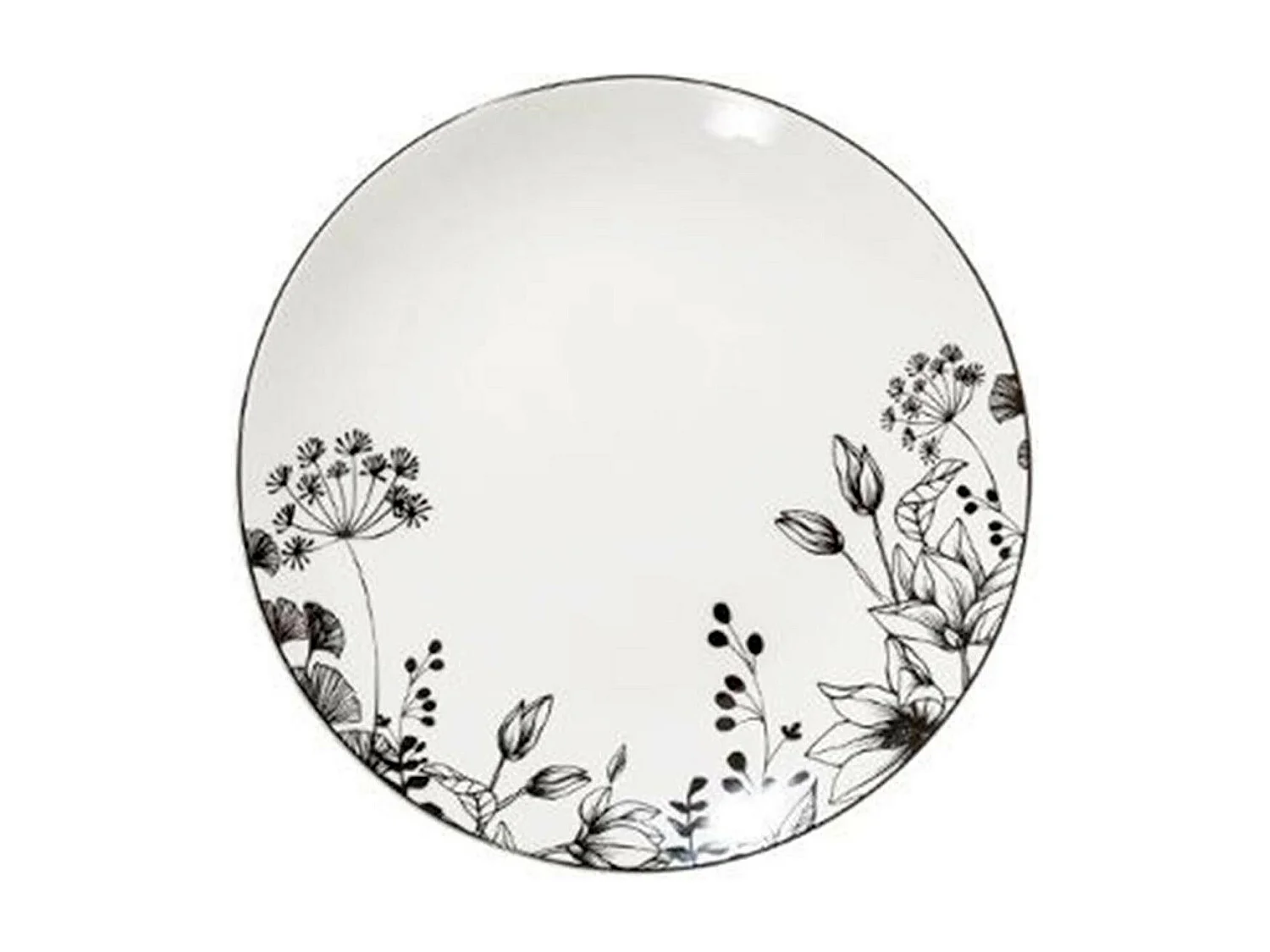 Lot de 6 Assiettes à Dessert "White Floral" 20cm Blanc