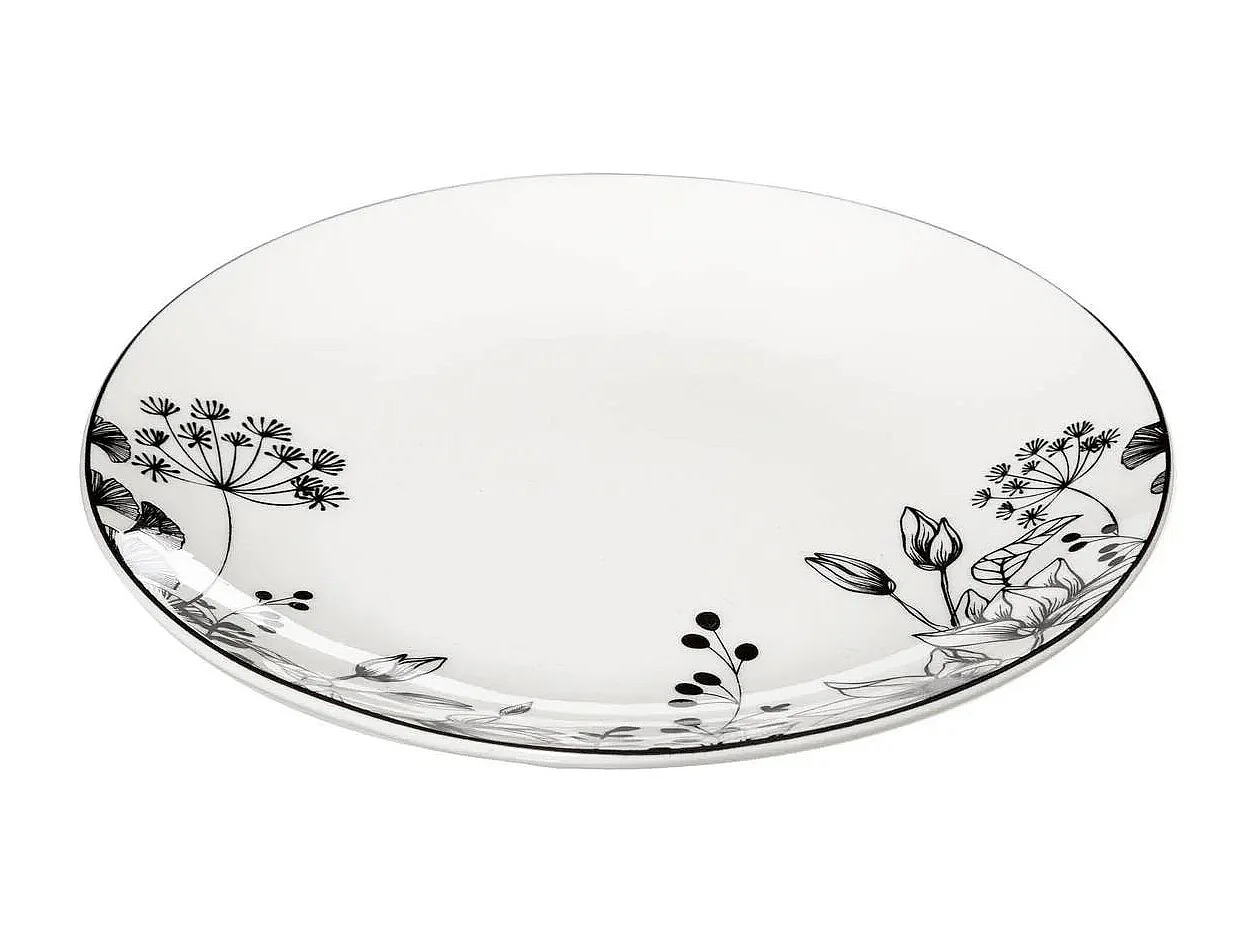 Lot de 6 Assiettes à Dessert "White Floral" 20cm Blanc