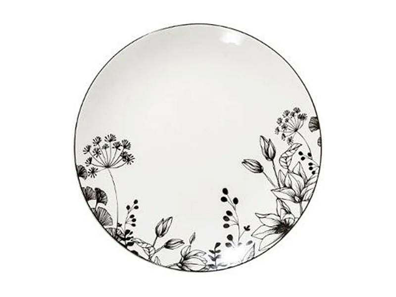 Lot de 6 Assiettes à Dessert "White Floral" 20cm Blanc