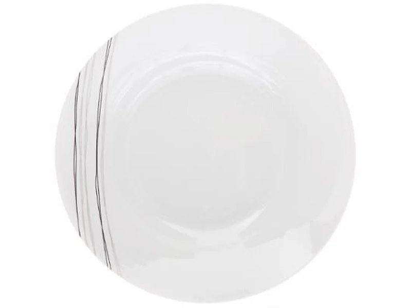 Lot de 6 Assiettes Creuse "Lignes" 20cm Blanc