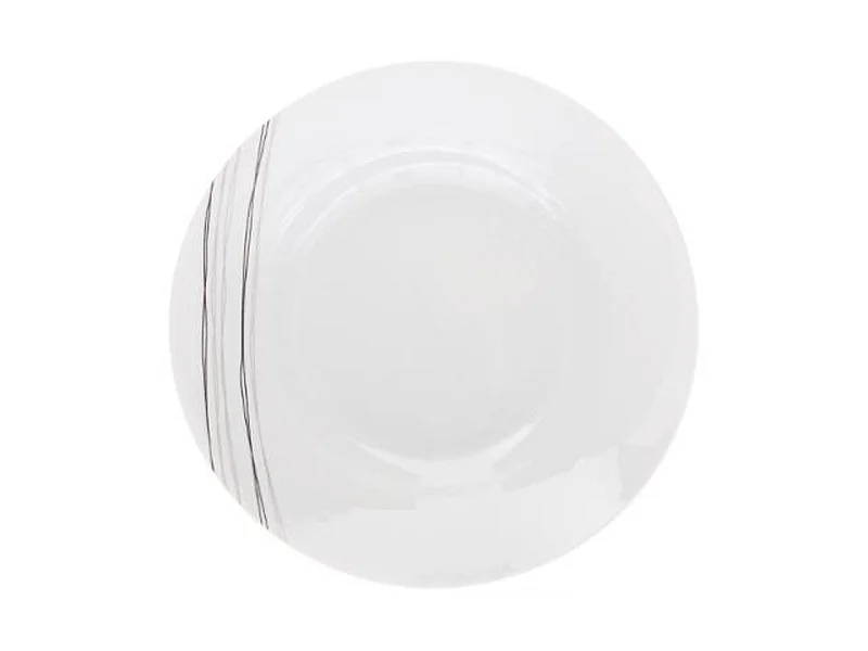 Lot de 6 Assiettes Creuse "Lignes" 20cm Blanc