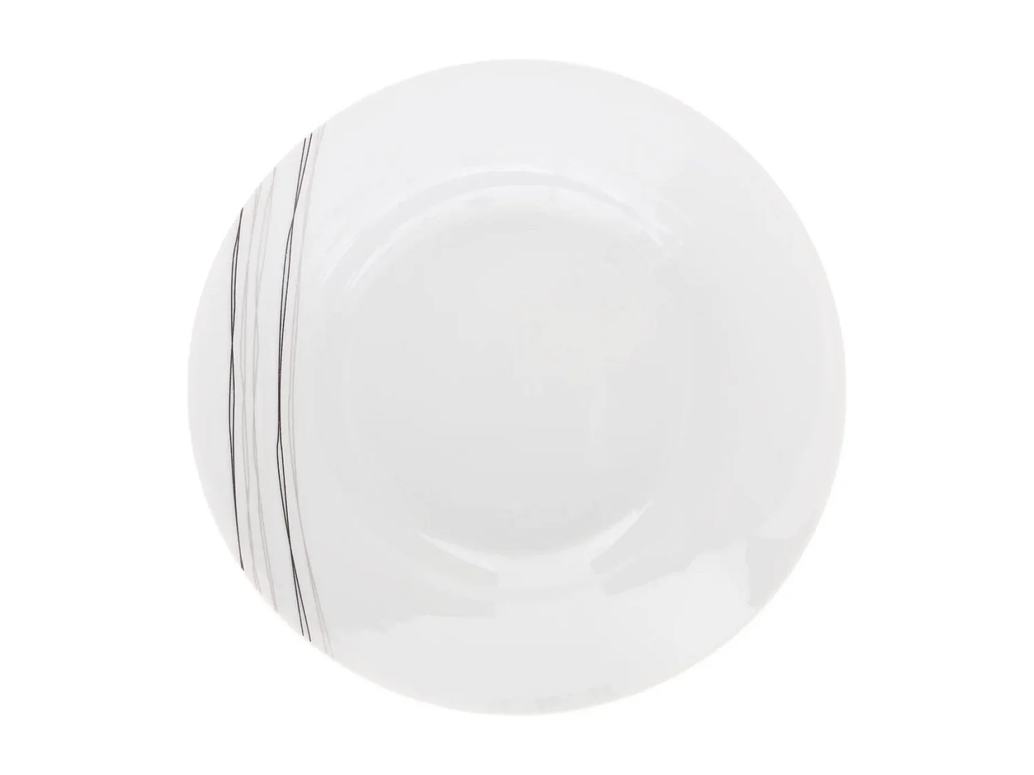 Lot de 6 Assiettes Creuse "Lignes" 20cm Blanc