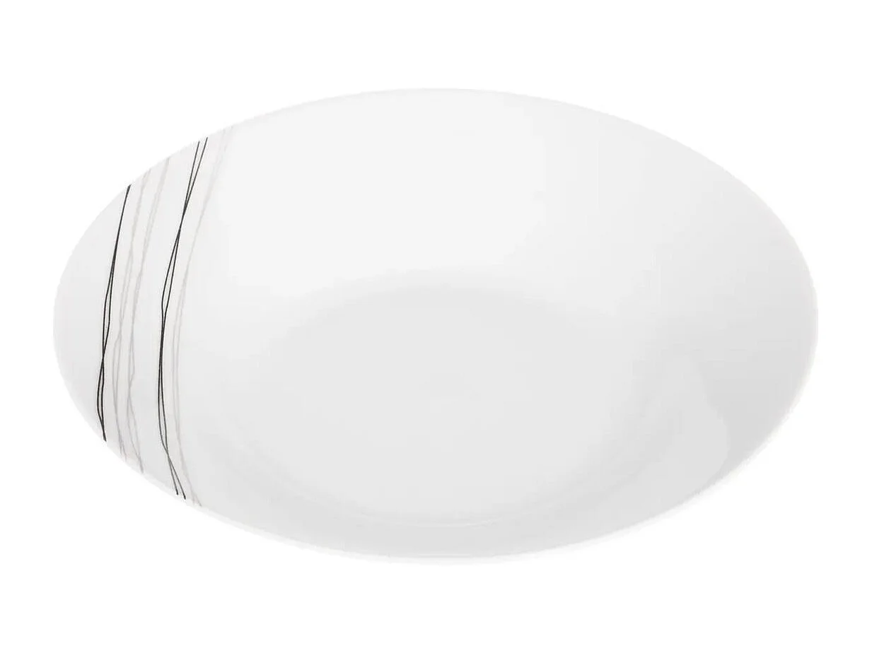 Lot de 6 Assiettes Creuse "Lignes" 20cm Blanc