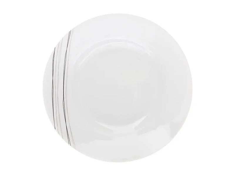 Lot de 6 Assiettes Creuse "Lignes" 20cm Blanc