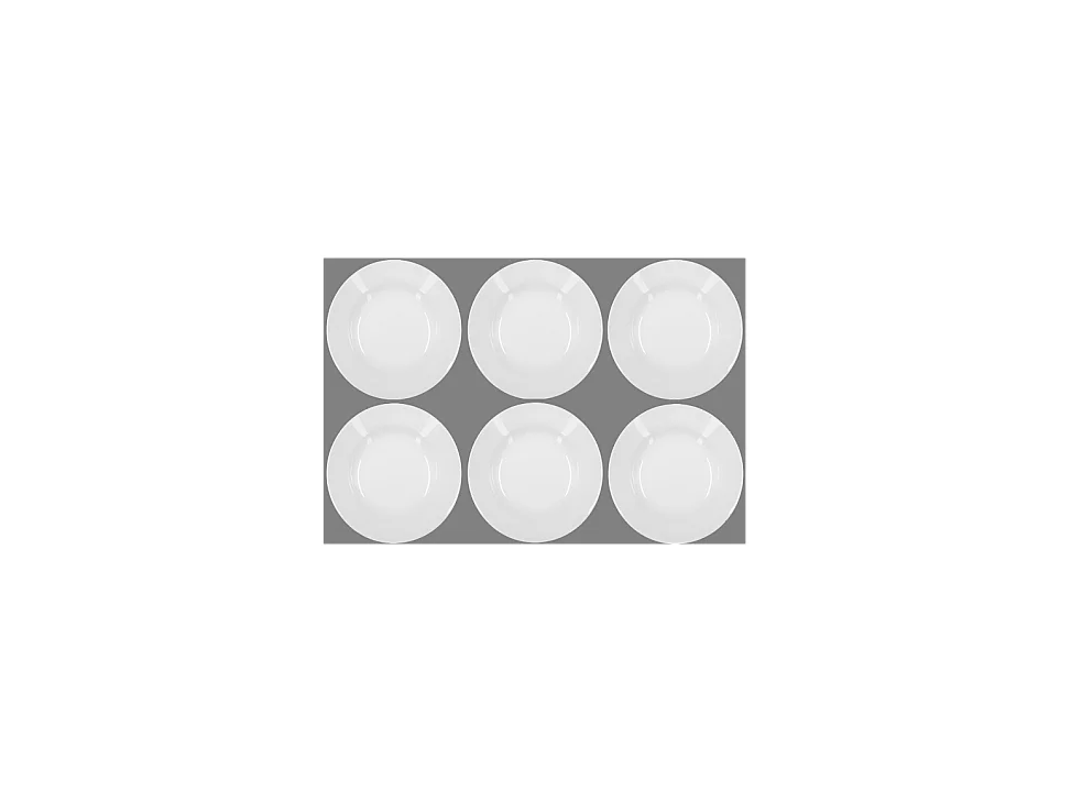 Lot de 6 Assiettes Creuses "Ronde" 20cm Blanc
