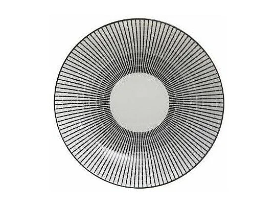 Lot de 6 Assiettes Creuses Porcelaine "Lunis" 20cm Noir