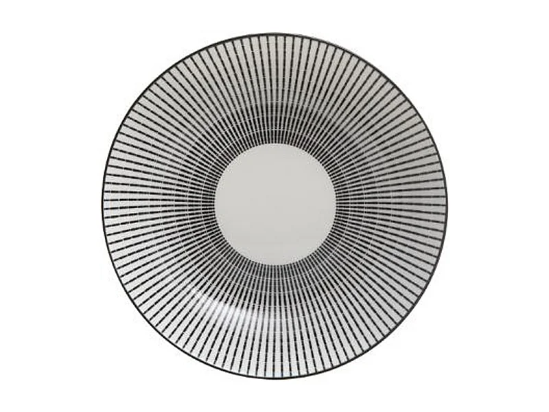 Lot de 6 Assiettes Creuses Porcelaine "Lunis" 20cm Noir