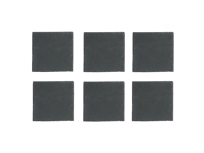 Lot de 6 Assiettes à Dessert Carrées "Ardoise" 20cm Gris