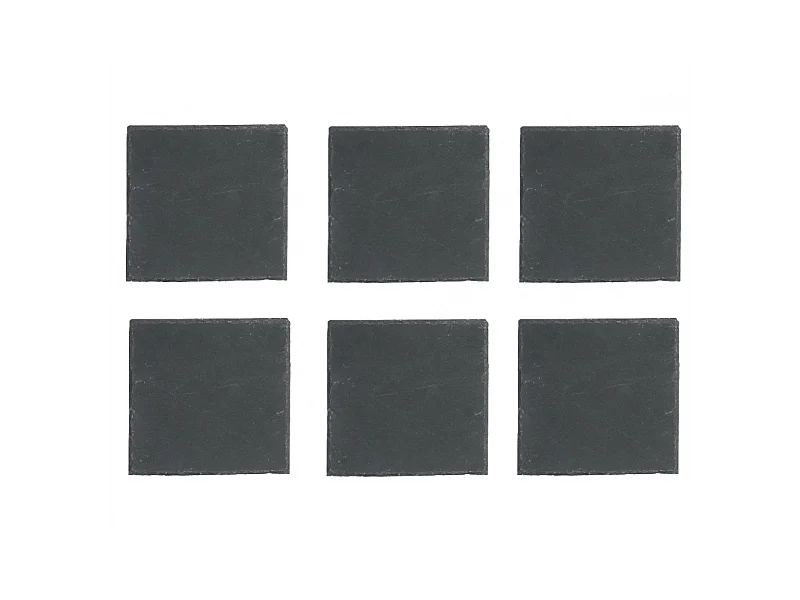 Lot de 6 Assiettes à Dessert Carrées "Ardoise" 20cm Gris