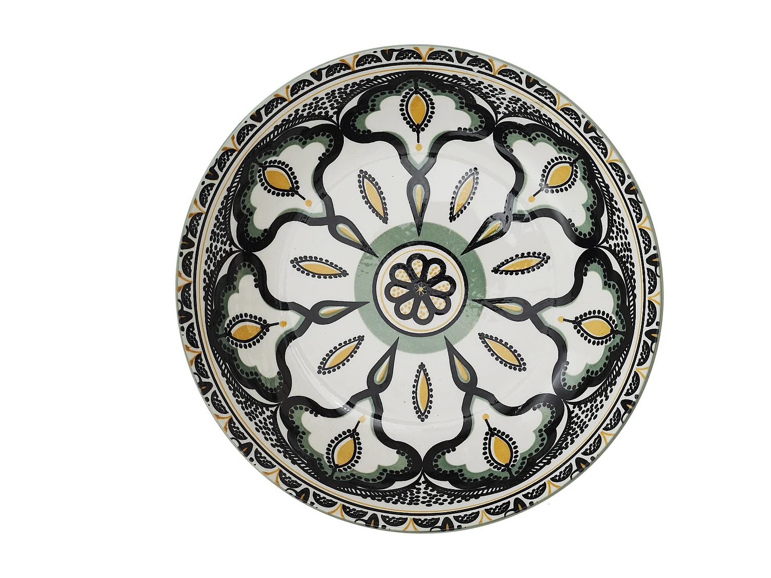 Assiette Creuse Mandala Vert D20cm Vert