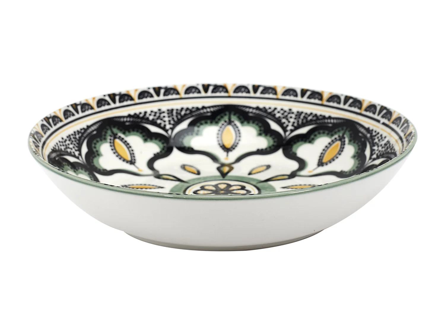 Assiette Creuse Mandala Vert D20cm Vert