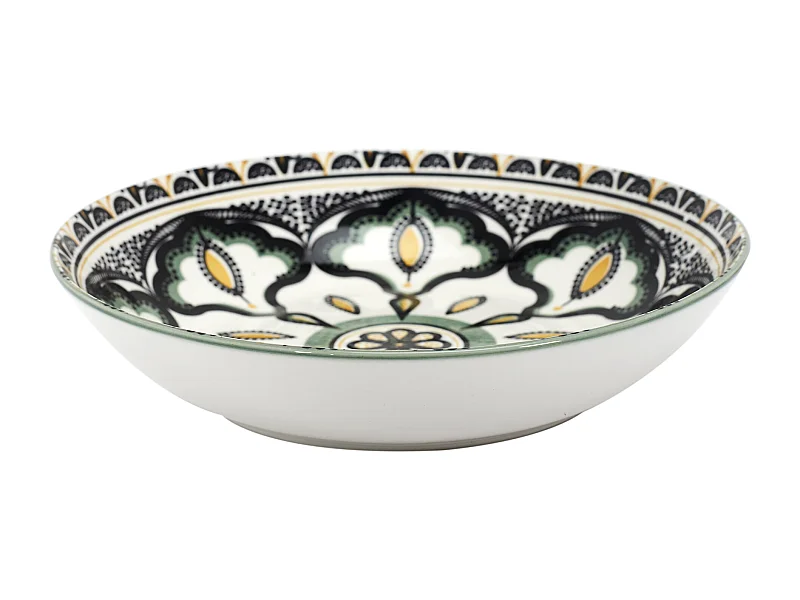 Assiette Creuse Mandala Vert D20cm Vert