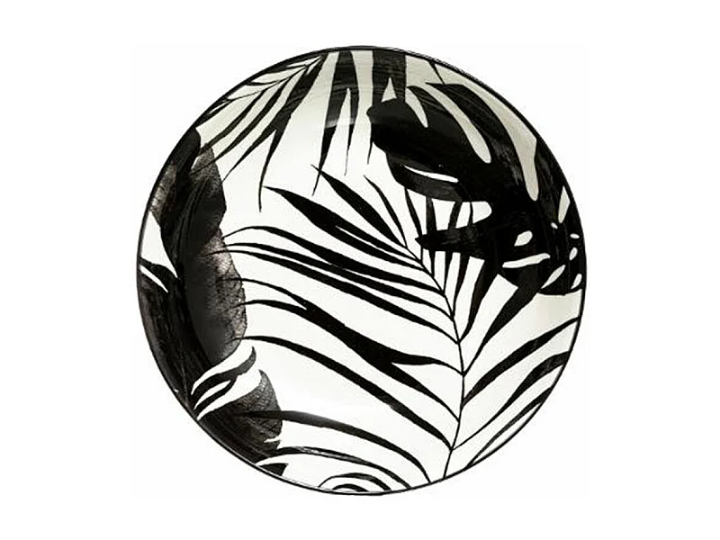 Lot de 6 Assiettes Creuses "Palme" 20cm Noir