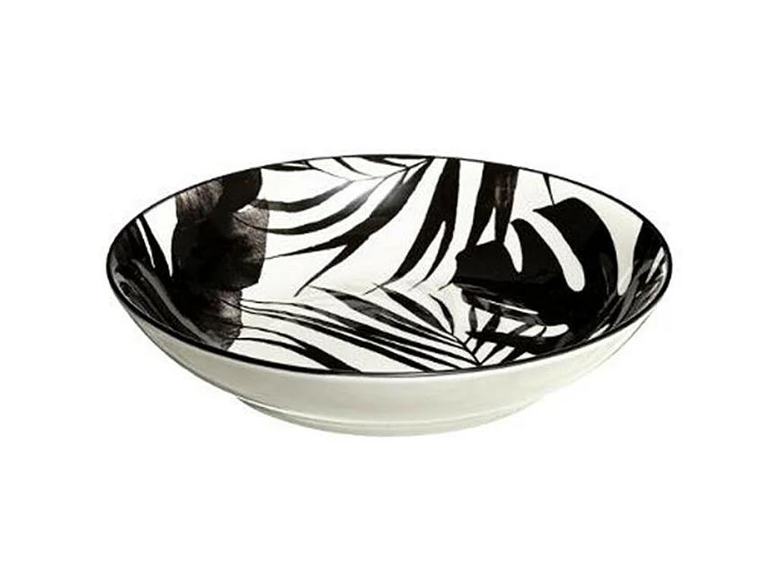 Lot de 6 Assiettes Creuses "Palme" 20cm Noir