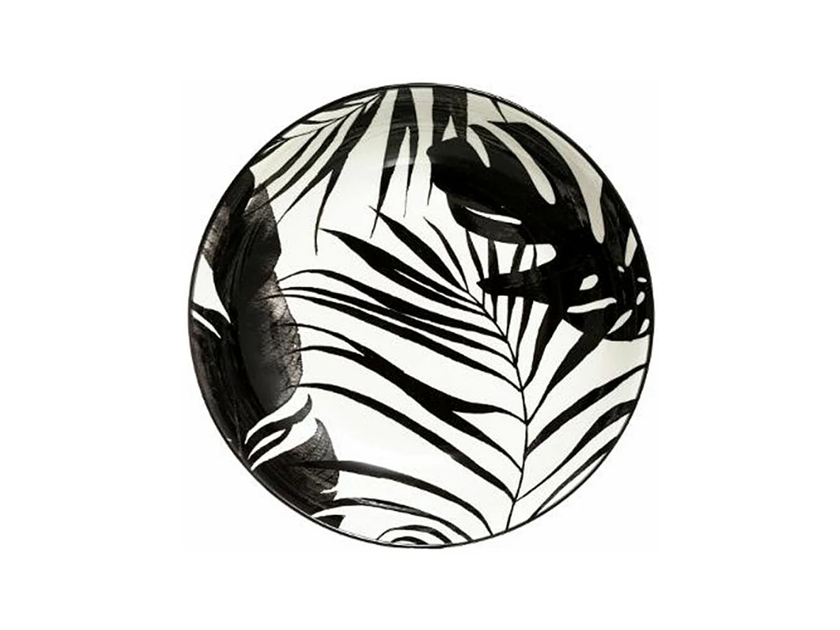 Lot de 6 Assiettes Creuses "Palme" 20cm Noir