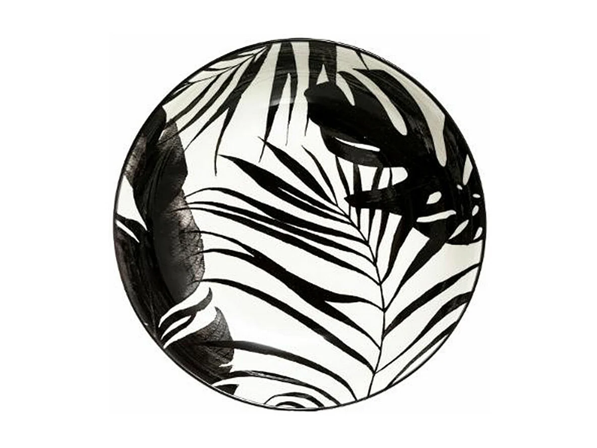 Lot de 6 Assiettes Creuses "Palme" 20cm Noir