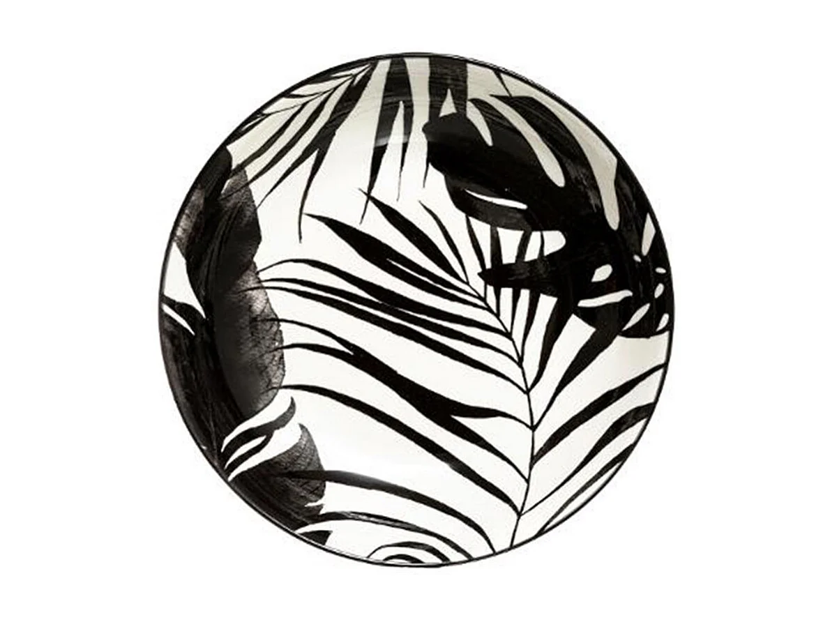 Lot de 6 Assiettes Creuses "Palme" 20cm Noir