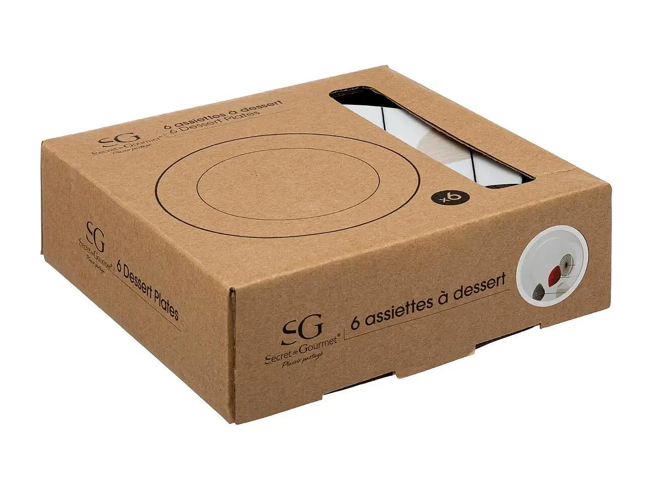 Lot de 6 Assiettes à Dessert "Osara" 20cm Blanc