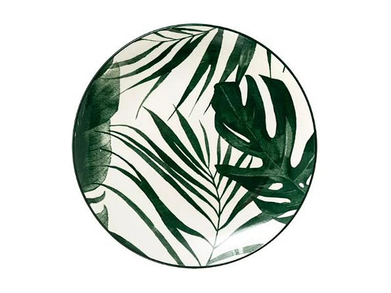 Lot de 6 Assiettes Creuses "Palme" 20cm Vert