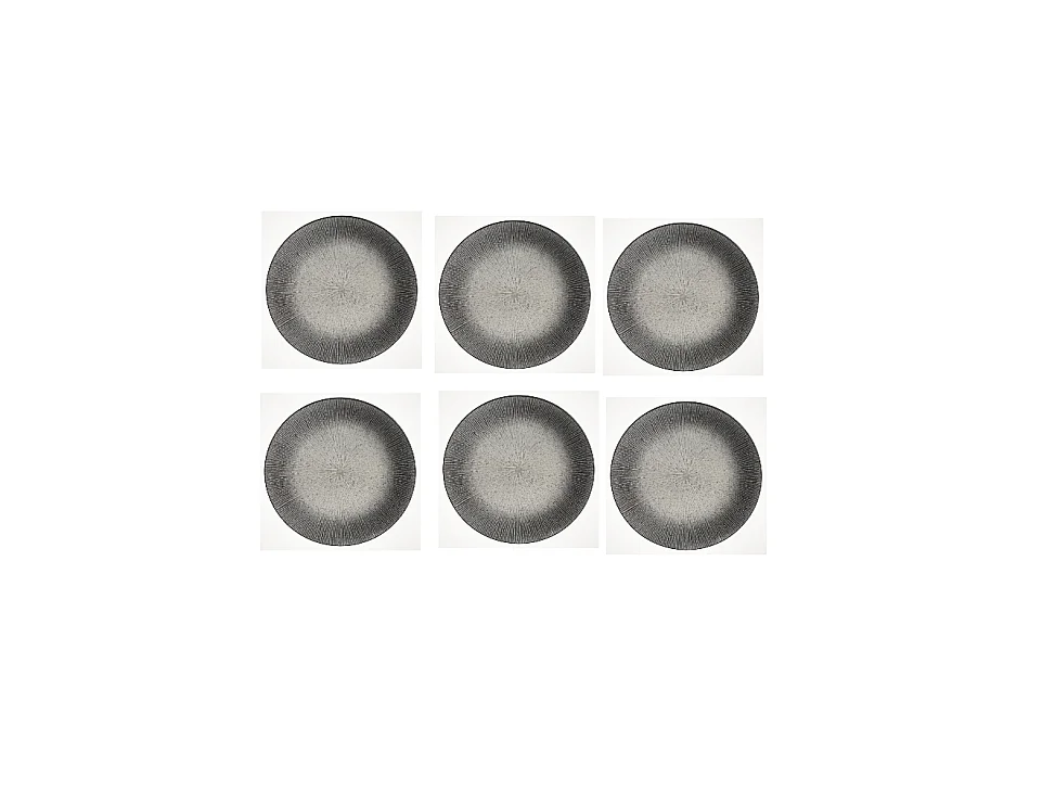 Lot de 6 Assiettes Plates "Atelier" 27cm Gris