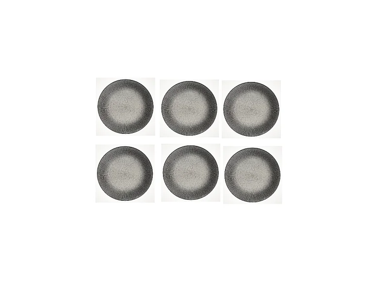 Lot de 6 Assiettes Plates "Atelier" 27cm Gris