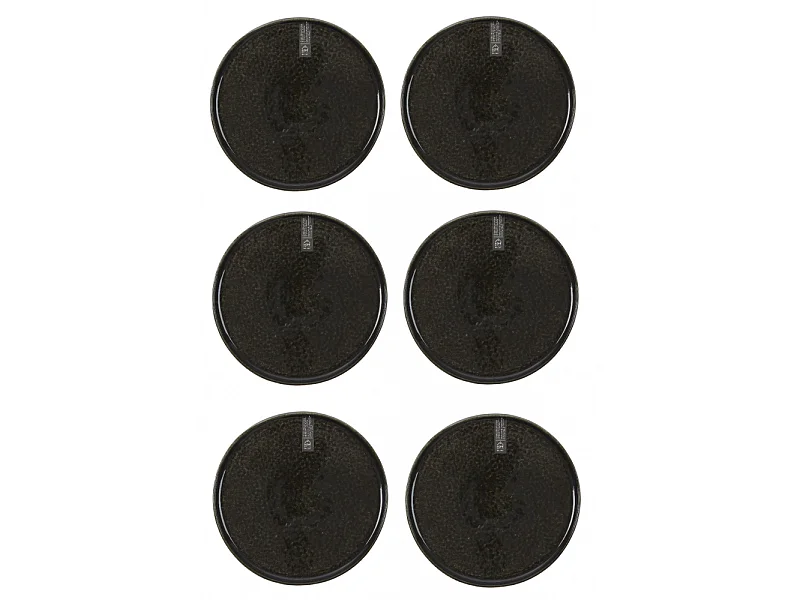 Lot de 6 Assiettes à Dessert "Gancia" 20cm Noir