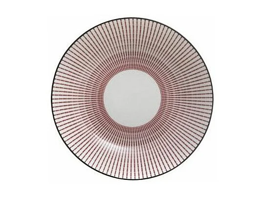 Lot de 6 Assiettes Creuses Porcelaine "Lunis" 20cm Rouge