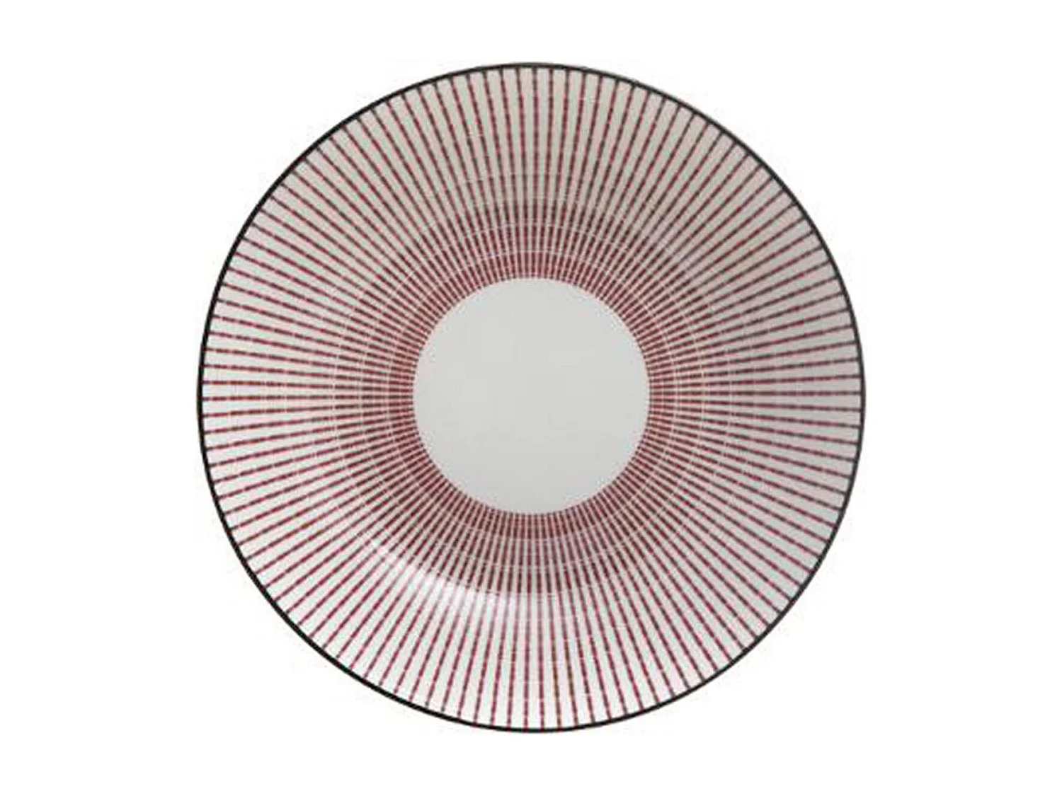 Lot de 6 Assiettes Creuses Porcelaine "Lunis" 20cm Rouge