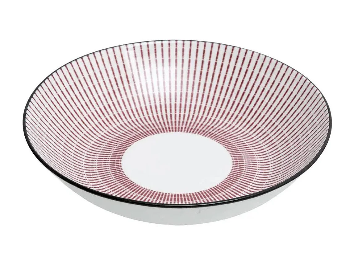 Lot de 6 Assiettes Creuses Porcelaine "Lunis" 20cm Rouge