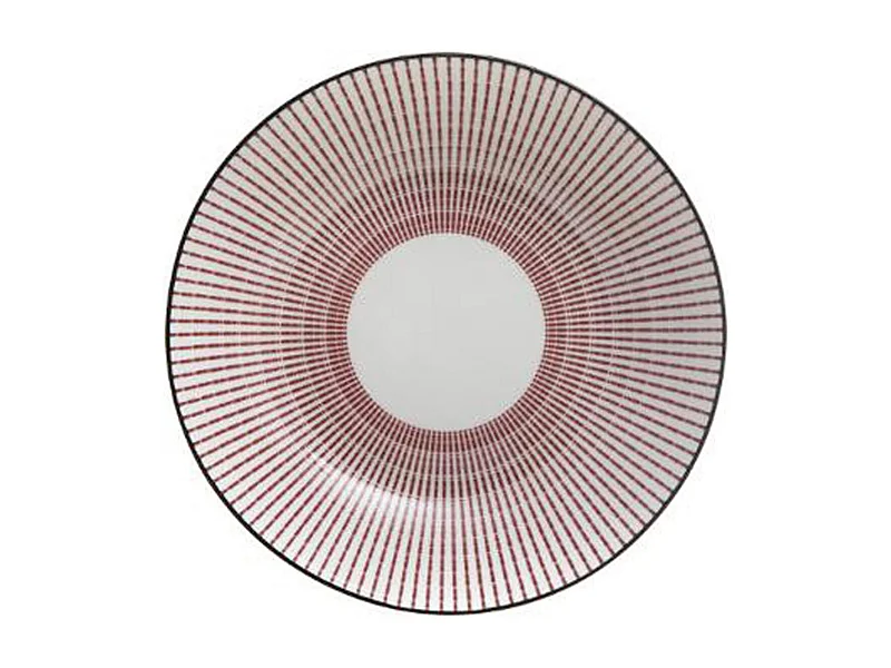 Lot de 6 Assiettes Creuses Porcelaine "Lunis" 20cm Rouge