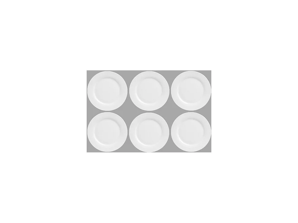 Lot de 6 Assiettes à Dessert "Ronde" 20cm Blanc
