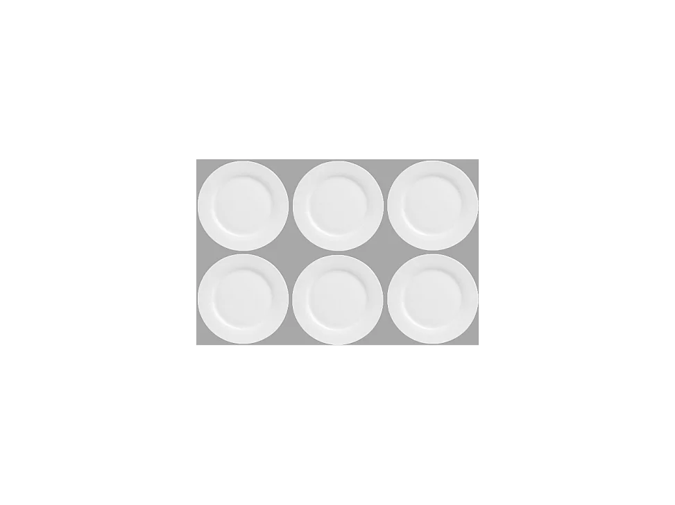 Lot de 6 Assiettes à Dessert "Ronde" 20cm Blanc