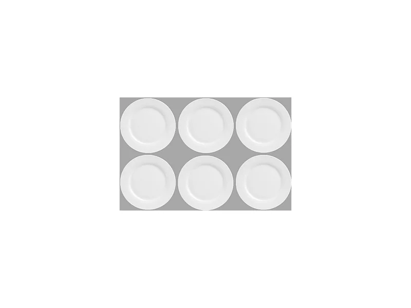 Lot de 6 Assiettes à Dessert "Ronde" 20cm Blanc
