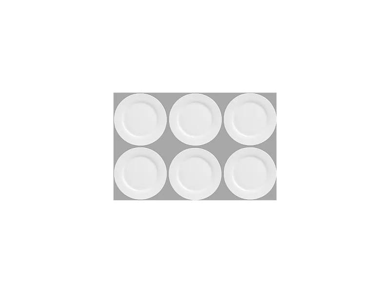Lot de 6 Assiettes à Dessert "Ronde" 20cm Blanc