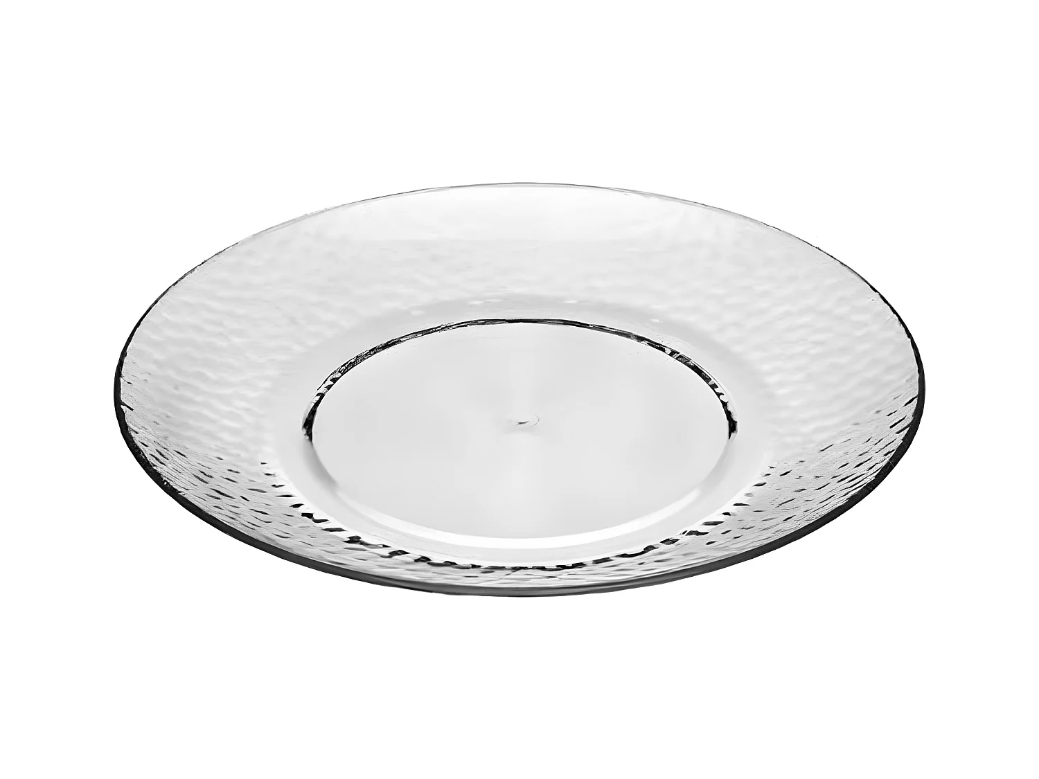Lot de 6 Assiettes à Dessert Réutilisable "Martelé" 20cm Transparent