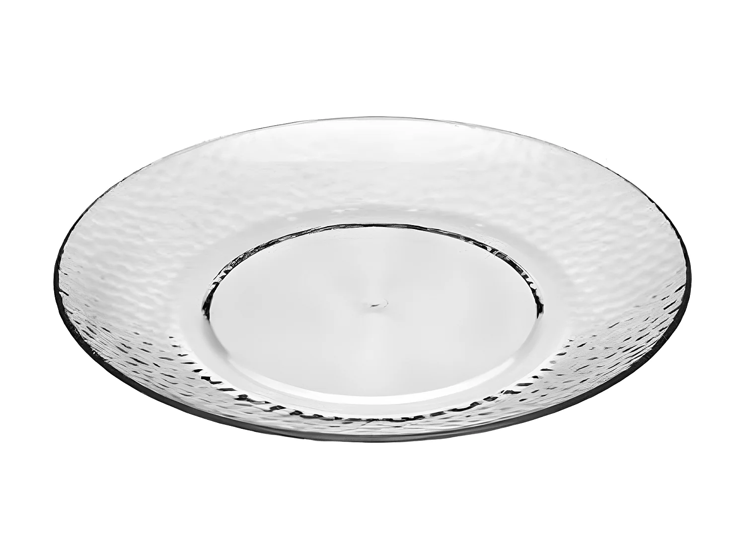 Lot de 6 Assiettes à Dessert Réutilisable "Martelé" 20cm Transparent