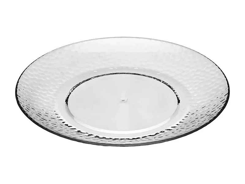 Lot de 6 Assiettes à Dessert Réutilisable "Martelé" 20cm Transparent