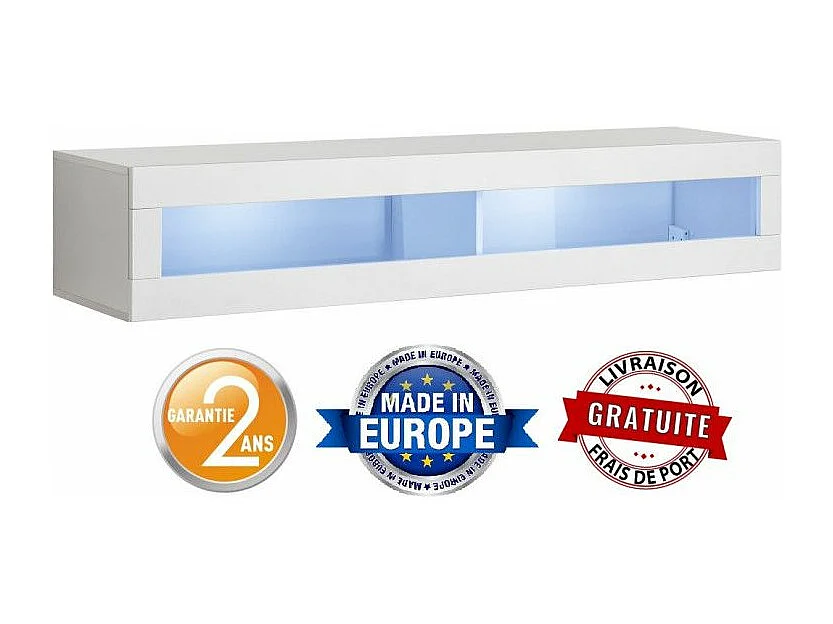 Bloc Mural Design LED "Fly II" 160cm Blanc