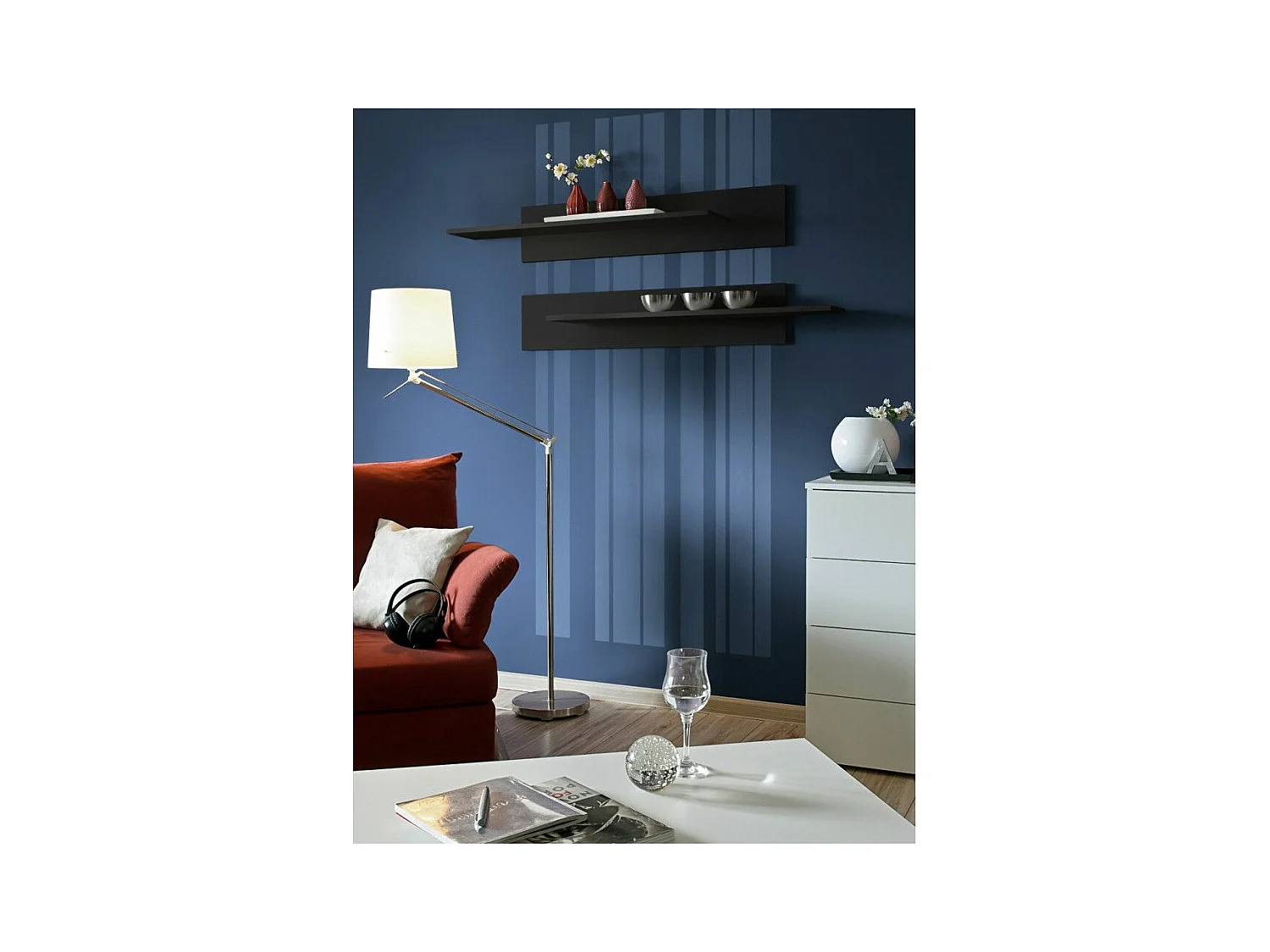 Lot de 2 Étagères Murales "Mix" 100cm Noir