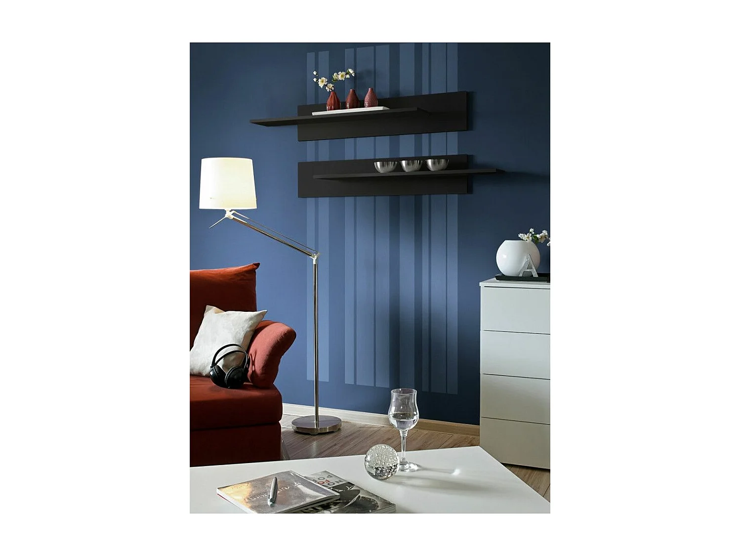 Lot de 2 Étagères Murales "Mix" 100cm Noir