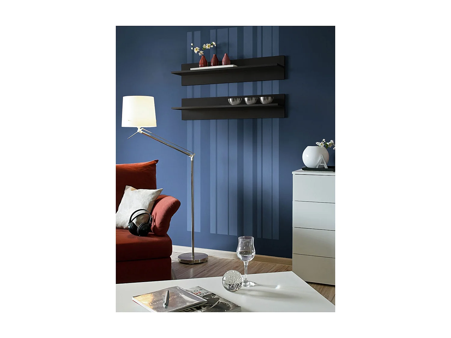 Lot de 2 Étagères Murales "Mix" 100cm Noir