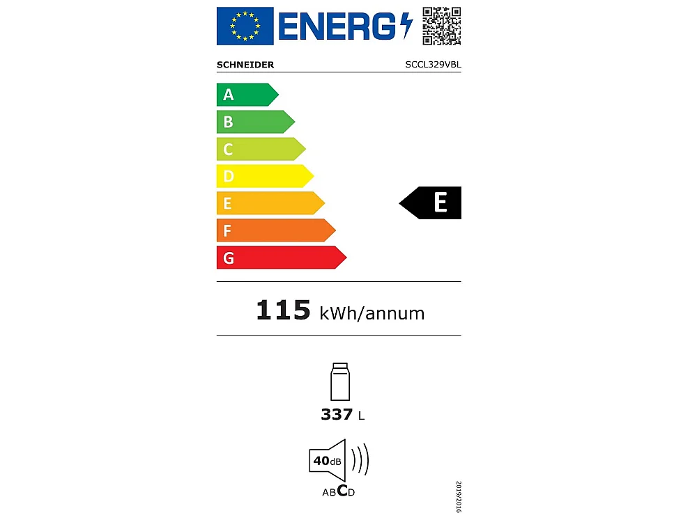 Schneider Réfrigérateur 1 porte 60cm 337l bleu - SCCL329VBL