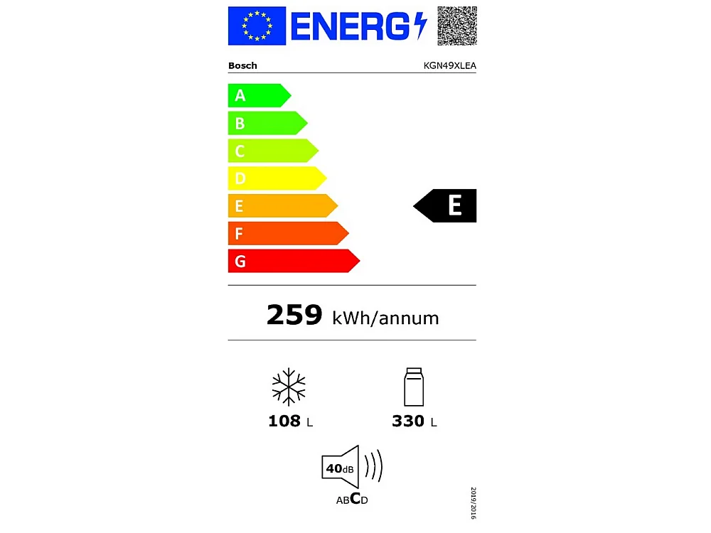 Bosch Serie 4 KGN49XLEA Frigorifero combinato da libera installazione 203 x 70 cm Metal look Classe E